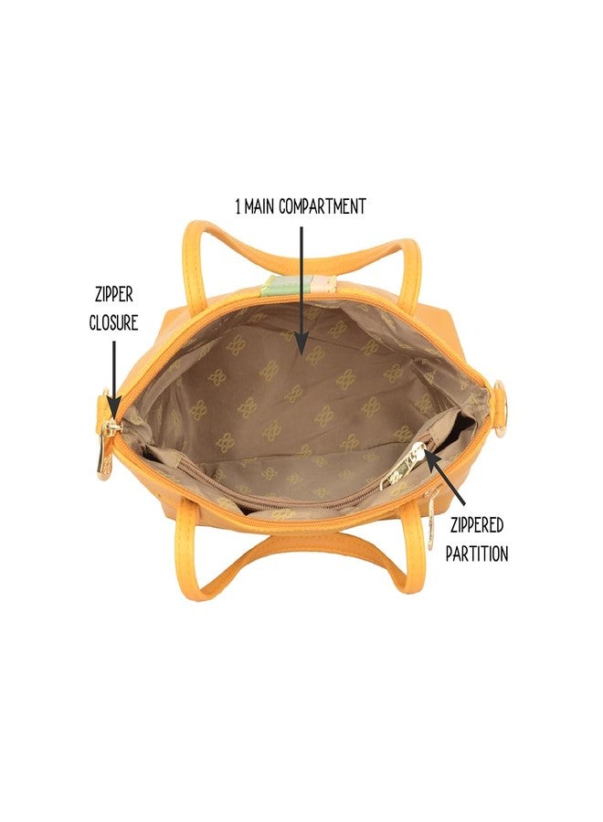 Baggit Women Yellow Tote Handbag Small Size | Ladies Stylish Casual Purse Bag - Image 5